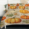 BlessLiving Autumn Quilt Set Twin: 3 Piece Pumpkin Bedspread Lightweight Microfiber Fall Harvest Pattern Bedding Decor All Season for Kids Adults by BlessLiving