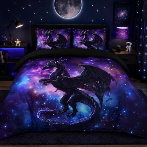 CCoutueChen Kids Comforter Set King - Boys Teens Dragon Bedding by CCoutueChen