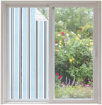 Window Privacy Film Frosted, Light Blue Striped Non-Adhesive Static Cling Window Tint, Minimalist Vertical Stripes Insulated Windows Frosted Films for Living Room, 35.4 x 78.7 Inches by Unknown
