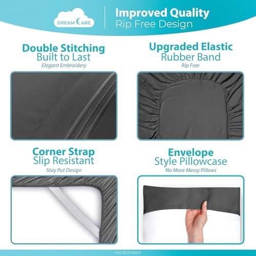 DREAMCARE Queen Sheets - 6 pcs Breathable Cooling Sheets Queen - up to 15" - Image 6