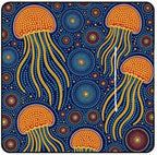 Zipper Foldable Picnic Blanket Jellyfish Orange Yellow 78.7x78.7 Inch by Unknown