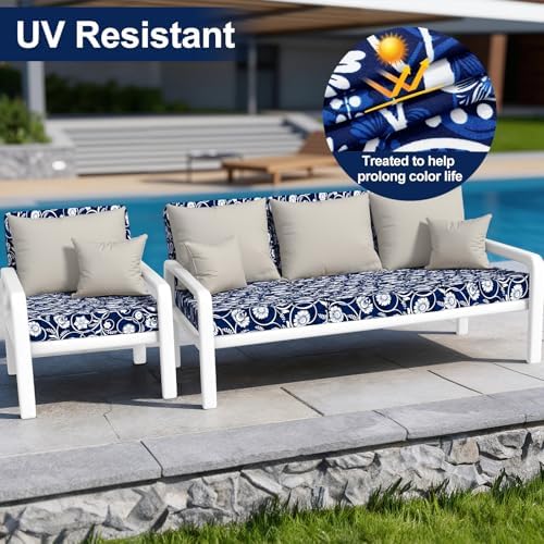 Smiry Waterproof Patio Cushion Covers, Stretch Outdoor Furniture Covers - Image 3
