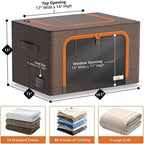 Sorbus Clothing Storage Bins with Clear Window, Metal Frame (6 Pack, Brown) - Image 5