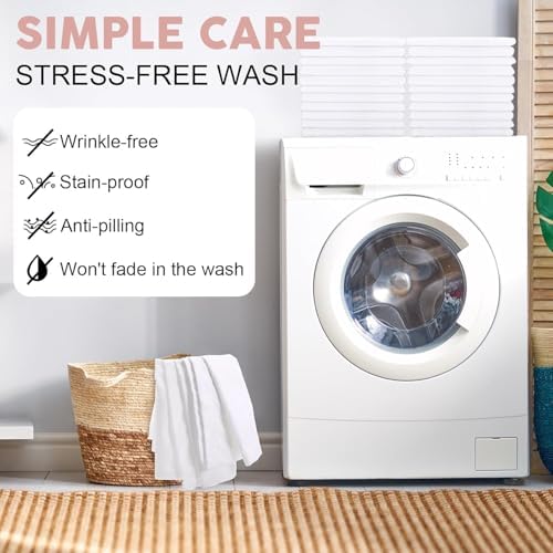 Shimeyao 96 Pcs 20 X 30 Inch Zippered Pillow Protectors Cotton Sateen,White - Image 5