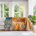 LUTBM Boho Throw Blanket for Bed 60"x80", 100% Cotton Yellow Couch Blankets - Image 5