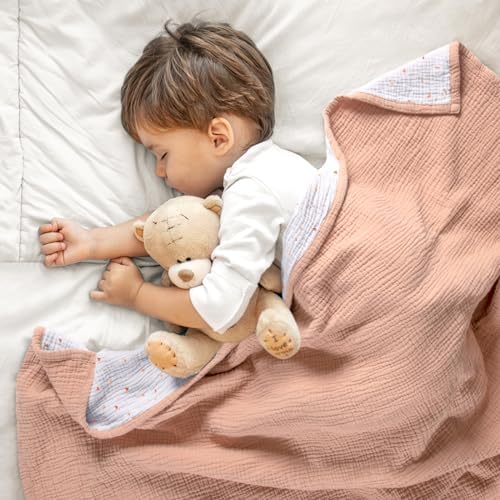 lulumoon Muslin Baby Blanket for Girls: Soft Lightweight Toddler Blanket - Image 2