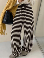 TARSE Women's Striped Barrel Pants Wide Leg Lounge Pants - Image 2