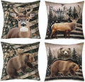Feelyou Bear Deer Throw Pillow Covers Soft 18" x 18" by Feelyou