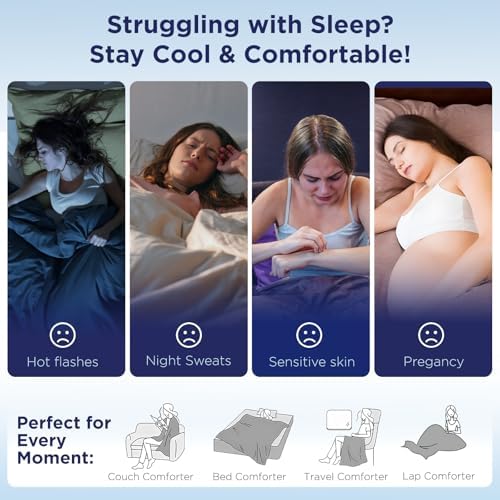 Elegear Cooling Comforter King Size, Ultra Lightweight, 90" x 108", Blue - Image 6