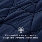 Bedsure Comforter King Size - King Comforter for All Season, Ultra-Soft Quilted Down Alternative Comforters Prewashed Duvet Insert, Blanket for Bed with 4 Tabs, Machine Washabl, Navy, 90x102 in - Image 4