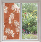 Window Privacy Film Frosted, Terracotta Botanical Non-Adhesive Static Cling Window Tint, Summer Palm Leaves Foliage Tropical Insulated Windows Frosted Films for Living Room, 35.4 x 78.7 Inches by Unknown