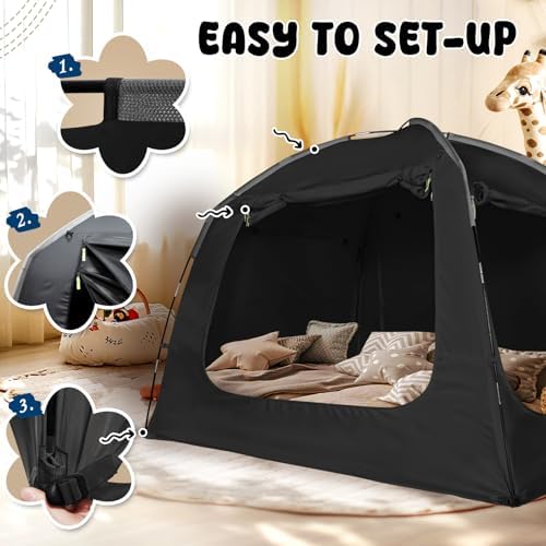 Bed Tent Twin Bed Canopy for Adult and Kids Indoor Blackout Sleep Tents - Image 4