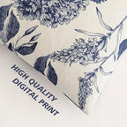 Foindtower Set of 2 Linen Floral Vintage Throw Pillow Covers Neutral Accent Print Decorative Cozy Cushion Covers Farmhouse Boho Home Decor for Sofa Chair Couch Bed Living Room,24×24 Inch,Navy Blue - Image 3