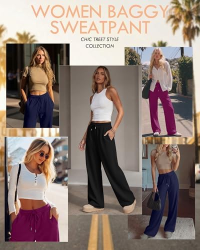 Neer 3 Pack Women's Wide Leg Sweatpants Baggy Pants with Pockets - Image 3
