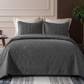 Whale Flotilla King Size Quilt Bedding Set, Soft Grey King Quilts Bedspreads for All Seasons, Lightweight Geometric Star Pattern Coverlets - 3 Pieces(1 Quilt, 2 Pillow Shams) by WHALEFLOTILLA