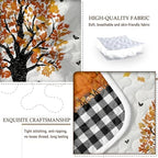 BlessLiving King Quilt Halloween Fall Bedding with Black Gray Plaid Pumpkin - Image 4