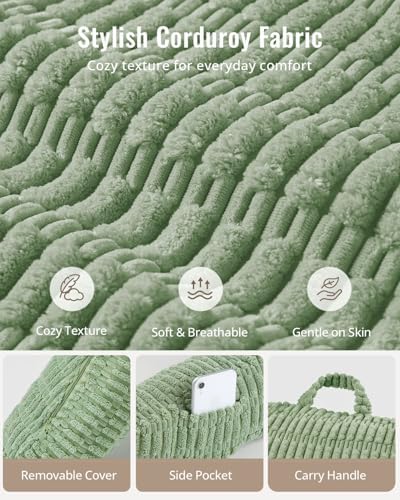 Blissful Diary Reading Pillow for Bed, Back Pillow Sitting Up, Sage Green - Image 6