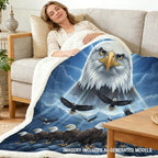 Sleepwish Eagle Blanket Sherpa Throw, Motivational Patriotic Decor for Men Office, Leadership Animal Design Cozy Fleece Blanket 50x60 Inches for Couch Bed - Image 2