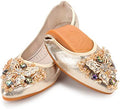 KUNWFNIX Women Ballet Flats Rhinestone Wedding Ballerina Shoes Foldable Sparkly Comfort Slip on Flat Shoes by KUNWFNIX