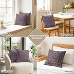 26x26 Pillow Covers Set of 2, Vintage Purple Floral Boho Square Throw Pillow Covers for Couch/Sofa/Living Room, Retro Ethnic Tribe Abstract Art Decorative Soft Pillowcases for Couch Throw Pillows - Image 7