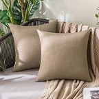 MIULEE Decorative Outdoor Pillow Covers Euro Waterproof 22x22 Khaki by MIULEE