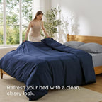 Bedsure Duvet Cover King Size, 1Pc Soft Double Brushed Bedding, Navy Blue - Image 4