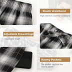 BAMBOO COOL Men's Pajama Bottoms Plaid Pajamas Pants Soft Lounge Woven Pj - Image 3
