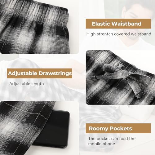 BAMBOO COOL Men's Pajama Bottoms Plaid Pajamas Pants Soft Lounge Woven Pj - Image 3