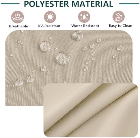 FLYMEI Patio Cushion Covers 24x24x4, Beige, 4Packs - Image 3