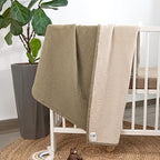 lulumoon Muslin Baby Blanket Neutral: Cotton Toddler Blanket for Daycare - Image 3