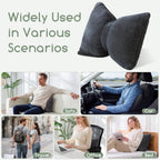 HIGOGOGO Lumbar Support Pillow for Recliner Chair, Bow Knot Shaped Back Support Cushion, Striped Corduroy Soft Decorative Lumbar Pillow for Office Chair, Sofa, Car, Bed, Living Room - Dark Grey - Image 5