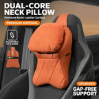 Aviation-Grade Pu Leather Car Headrest, Memory Foam Neck Pillow (Light Brown,(1pcs)) - Image 3