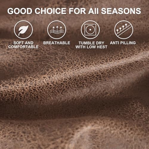 ANARACHON Leather Look RV Dinette Cushion Covers, Stretch Camper Cushion Slipcovers for Travel Trailer Couch RV Booth Seat(2 Backrest Cover & 2 Bench Cover,06 Brown) - Image 6