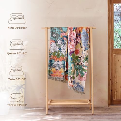 LUTBM Boho Throw Blanket for Bed 60"x80", All Season Cotton Couch Blankets - Image 6