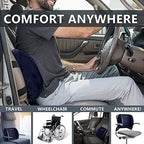 ComfiLife Lumbar Support Back Pillow Office Chair and Car Seat Cushion - Memory Foam with Adjustable Strap and Breathable 3D Mesh (Navy) - Image 6