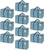 VENO 10 Pack Heavy Duty Moving Bags, Extra Large Storage Bags with Reinforced Handles & Strong Zippers, Foldable & Reusable Moving Box Alternative for Clothes & Dorm Storage by Veno