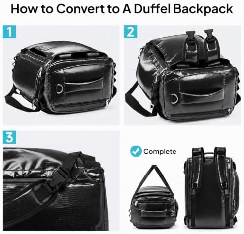 TOPEAST 30L Travel Duffel Backpack, 3-in-1 Convertible Duffle Bag - Image 3