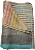 DAVLINA, Alpaca Wool Throw Blanket | Super Soft, Lightweight, Breathable and Hypoallergenic | Non-Itchy or Scratchy (Green Gray Varicolored, Striped) by DAVLINA