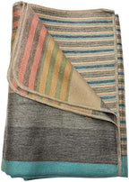 DAVLINA, Alpaca Wool Throw Blanket | Super Soft, Lightweight, Breathable and Hypoallergenic | Non-Itchy or Scratchy (Green Gray Varicolored, Striped) by DAVLINA