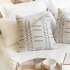 BlissBlush Off White Decorative Throw Pillow Covers 20X20, Set of 2, Boho Farmhouse Square Cushion Cover, Cozy Soft Accent Pillowcase for Couch Sofa Bed Living Room Home Décor - Image 4