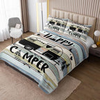 HOSIMA Travel Trailer Print Vintage Camper Twin Quilt with 2 Pillowcases. - Image 2