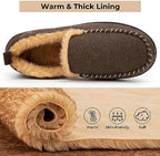 HomeTop Men's Moccasin Slippers Memory Foam Warm Fleece Indoor Outdoor - Image 4