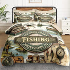 WeCozy Queen Comforter Set with Sheets, 7 Pieces Fishing Vintage Bedding - Image 2