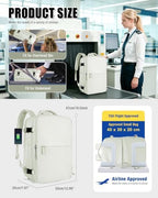 Vacuum Seal Travel Backpack with Air Pump Vacpack Waterproof Carry On Backpack for Travel Bag Women Men with Vacuum System Compression Airlines Approved Daypack Laptop Hiking Space Saver Bags White - Image 5