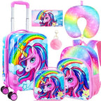 5PCS Kids Luggage Girls Suitcase Set, 16" Hardside Carry-on Unicorn by FTJCF
