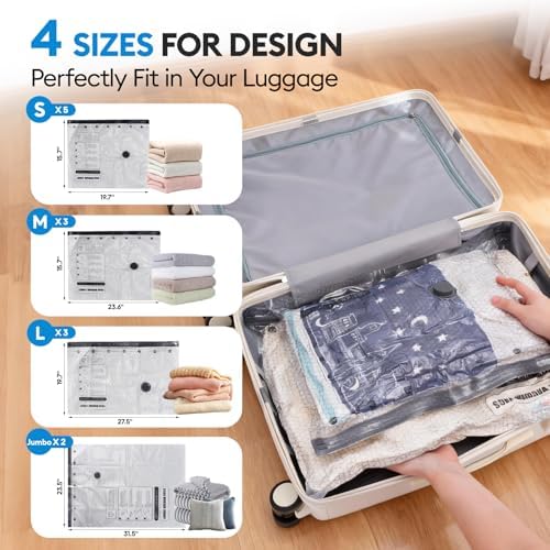 Travel Vacuum Storage Bags for Clothing, Vacuum Bags with Electric Pump - Image 3