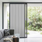 Window Privacy Film Frosted, Grey Striped Non-Adhesive Static Cling Window Tint, Modern Farmhouse Vertical Stripes Insulated Windows Frosted Films for Living Room, 35.4 x 78.7 Inches - Image 2