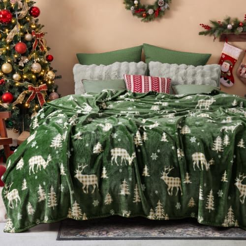 PHF Christmas Fleece Blanket King, 300GSM Plush Cozy Throws, Fall Decor by PHF
