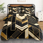 WeCozy Twin Comforter Set with Sheets, 5 Pieces Geometric Gold Bedding - Image 2