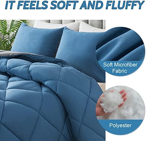 Decroom Lightweight 3 Pieces Comforter Set King Quilted Duvet Insert - Image 3